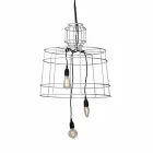 Llambë pezullimi 3 drita në dizajn metali të bardhë ose natyror - stilolaps Viadurini