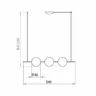 Llambë pezullimi 3 drita në tunxh dhe xham 2 përfundime - Alma nga Il Fanale Viadurini