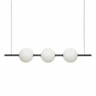 Llambë pezullimi 3 drita në tunxh dhe xham 2 përfundime - Alma nga Il Fanale Viadurini