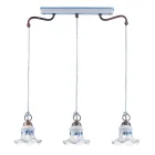 Llamba pezulluese 3 Drita Hekur dhe Qeramikë e punuar me dorë - Chieti Viadurini