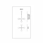Llambë pezullimi 5 drita në tunxh dhe xham natyror - Molecola nga Il Fanale Viadurini