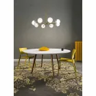 Llambë Pezullimi 8 Drita në Tunxh dhe Qelq Natyror - Molecola nga Il Fanale Viadurini