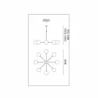 Llambë Pezullimi 8 Drita në Tunxh dhe Qelq Natyror - Molecola nga Il Fanale Viadurini
