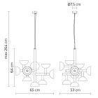 Llamba pezulluese 9 Drita Dizajn në Alumin e Bardhë ose të Zezë - Celio Viadurini