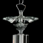 Llambë pezullimi me 3 drita në gotë dhe kristal Ivy, e bërë në Itali Viadurini