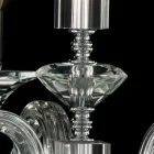 Llambë pezullimi me 3 drita në gotë dhe kristal Ivy, e bërë në Itali Viadurini