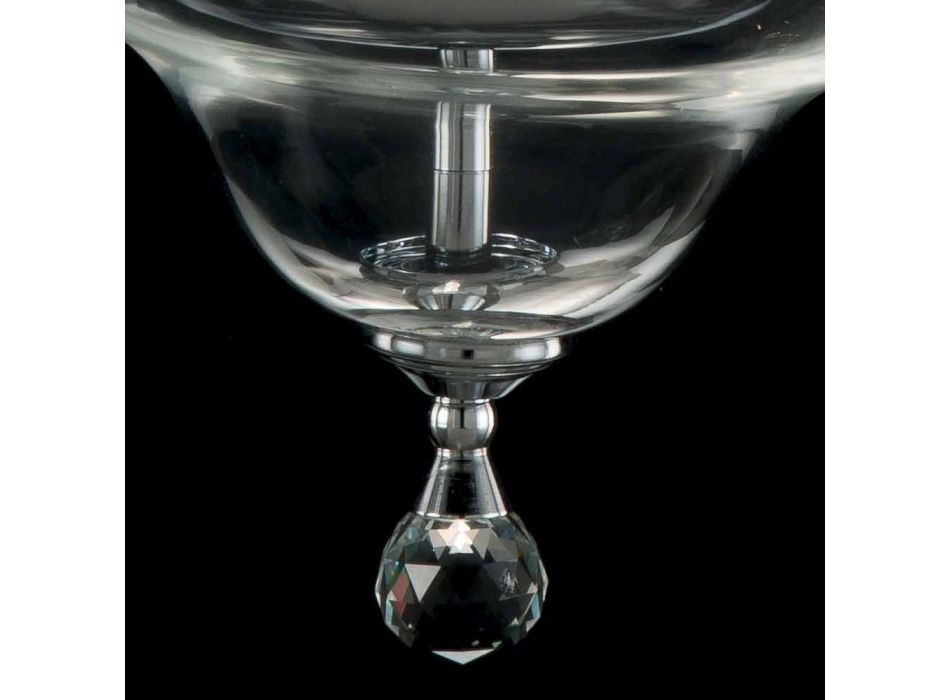 Llambë pezullimi me 3 drita në gotë dhe kristal Ivy, e bërë në Itali Viadurini