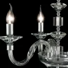 Llambë pezullimi me 3 drita në gotë dhe kristal Ivy, e bërë në Itali Viadurini