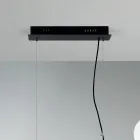 Llambë pezullimi me 5 drita në metal dhe xham modern të fryrë - Birga Viadurini