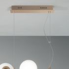 Llambë pezullimi me 5 drita në metal dhe xham modern të fryrë - Birga Viadurini