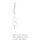 Llambë varëse e punuar me dorë në xhami të fryrë Venecia - Jupiter Viadurini