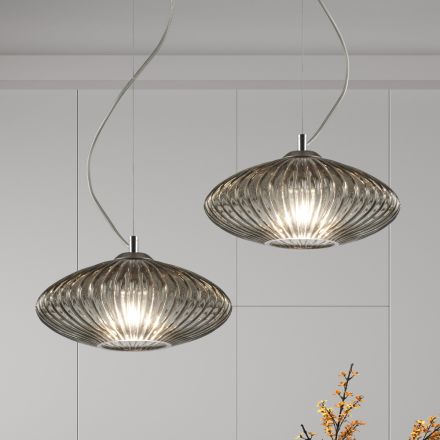 Llambë varëse me xham të fryrë me dorë në Venecia - Dafne Viadurini