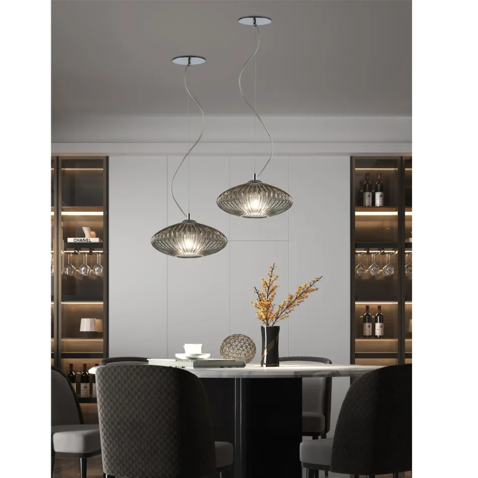 Llambë varëse me xham të fryrë me dorë në Venecia - Dafne Viadurini