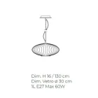 Llambë varëse me xham të fryrë me dorë në Venecia - Dafne Viadurini