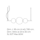 Llambë varëse e punuar me dorë në xhami me shtresa veneciane - Jupiter Viadurini