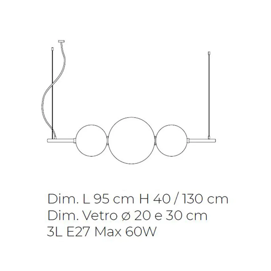 Llambë varëse e punuar me dorë në xhami me shtresa veneciane - Jupiter Viadurini