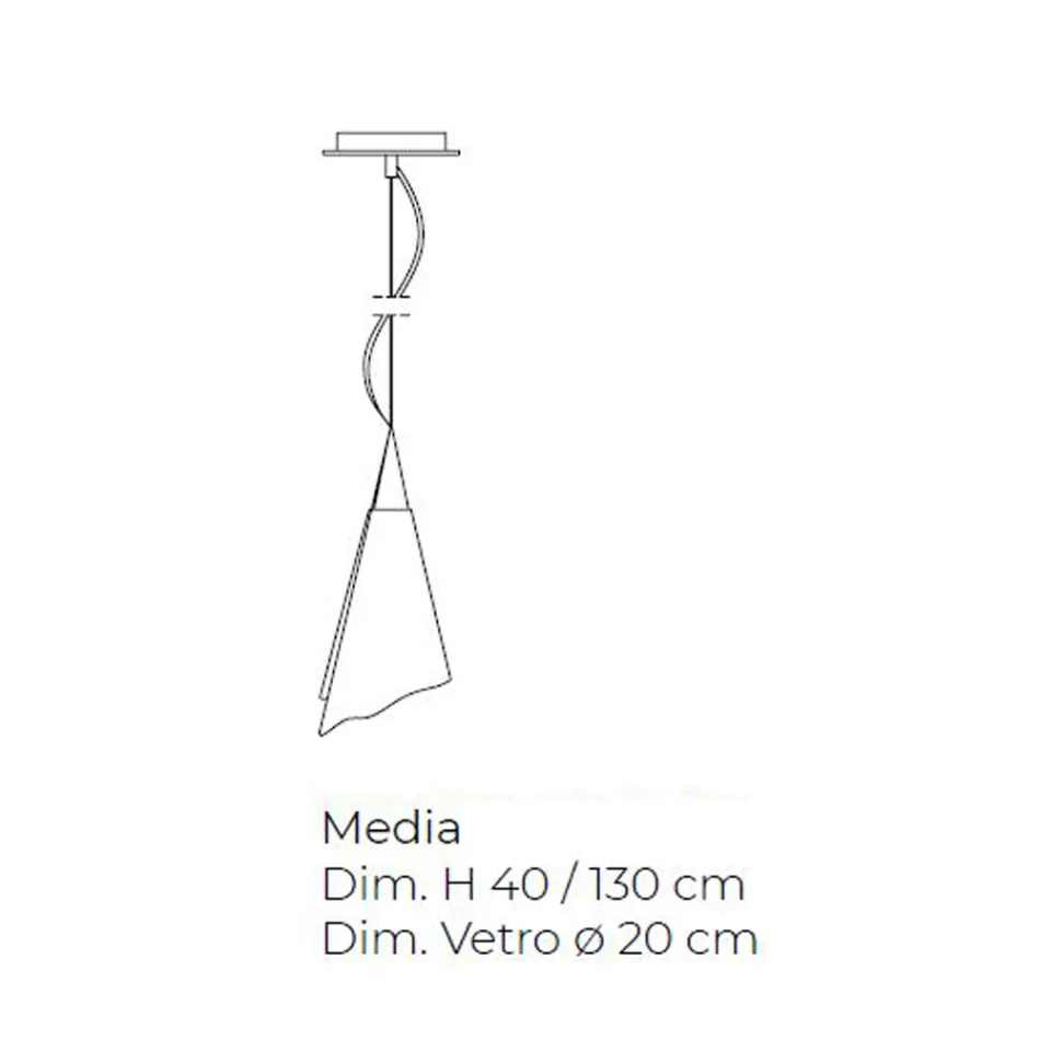 Llambë varëse me qelq të fryrë veneciane e punuar me dorë - Kristal Viadurini