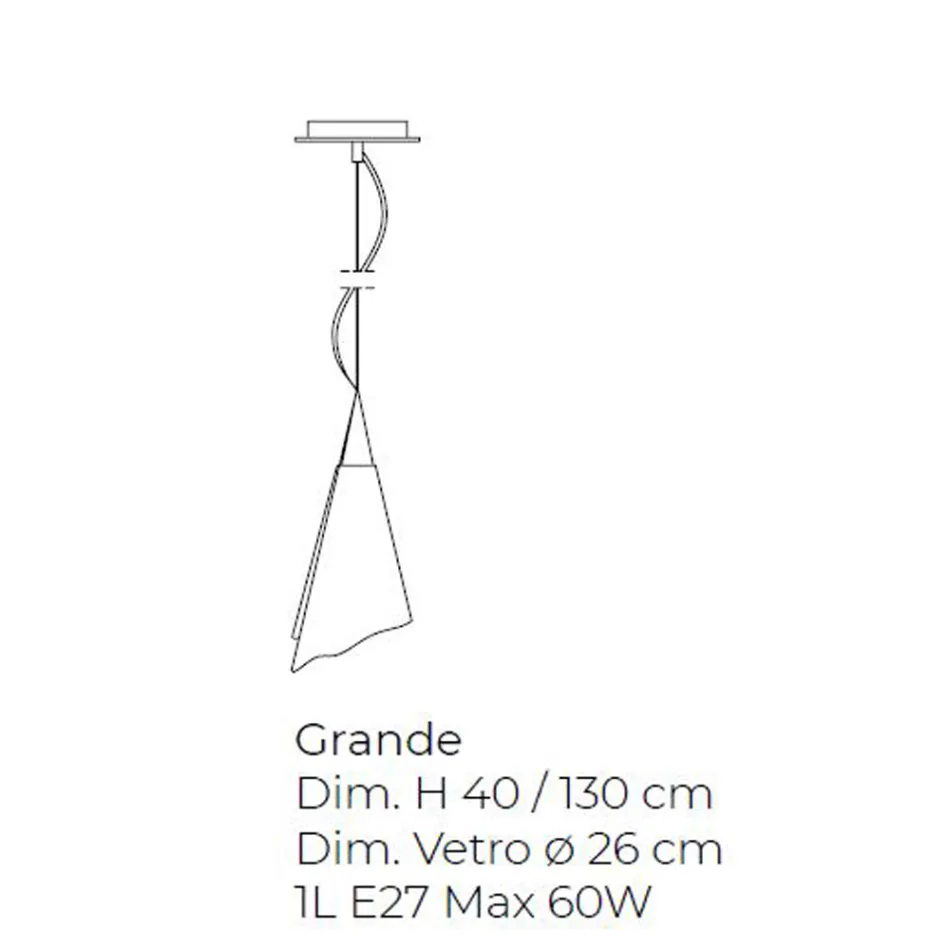 Llambë varëse me qelq të fryrë veneciane e punuar me dorë - Kristal Viadurini