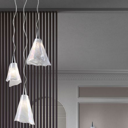 Llambë varëse me qelq të fryrë veneciane e punuar me dorë - Kristal Viadurini