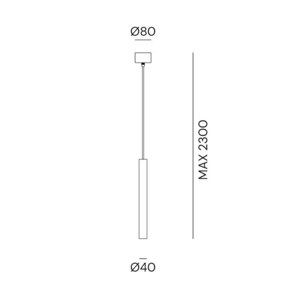 Dritë varëse cilindrike Girasoli Ø4 Il Fanale, e bërë në Itali Viadurini