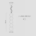 Llambë pezullimi me 4 elementë në qeramikë dhe qelq Prodhuar në Itali - Capocabana Viadurini