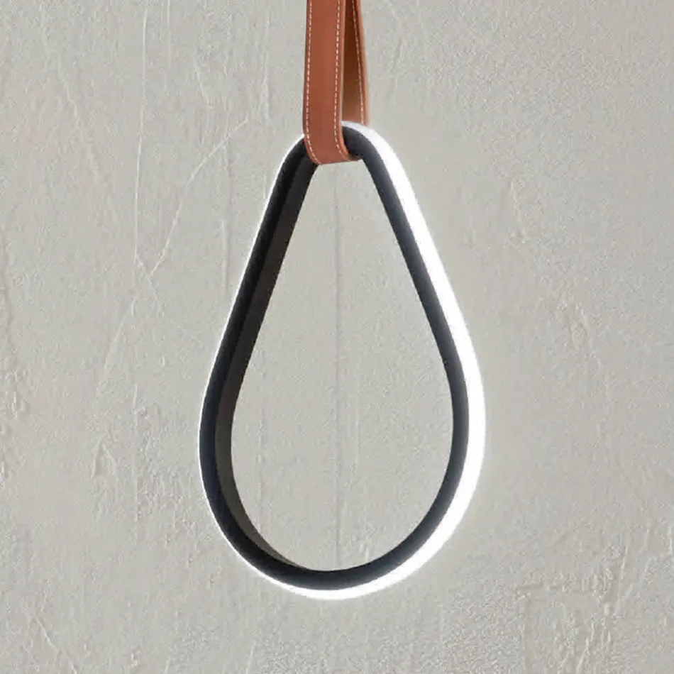 Llambë varëse me forma dhe detaje gjeometrike në lëkurë artificiale - selvi Viadurini