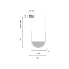 Llambë pezullimi me futje të lëvizshme në xhami të grimcuar - Catalpa Viadurini