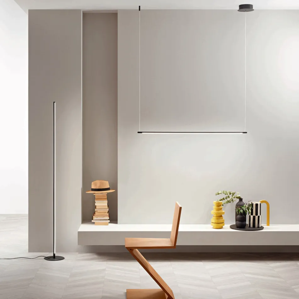 Llambë varëse me dritë LED dhe kabllo të rregullueshme në gjatësi - Portokalli Viadurini