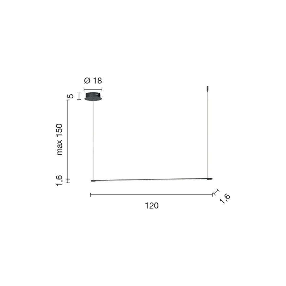 Llambë varëse me dritë LED dhe kabllo të rregullueshme në gjatësi - Portokalli Viadurini