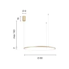 Llambë varëse me Dritë LED Rrumbullake Horizontale në Metal - Mulberry Viadurini