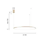 Llambë varëse me Dritë LED Rrumbullake Horizontale në Metal - Mulberry Viadurini