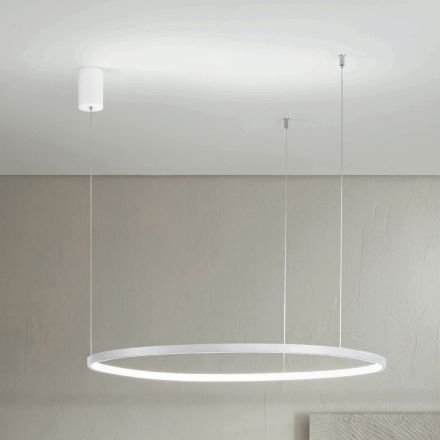 Llambë varëse me Dritë LED Rrumbullake Horizontale në Metal - Mulberry Viadurini