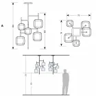 Llambë pezullimi me strukturë metalike me shkëlqim prodhuar në Itali - Donatina Viadurini