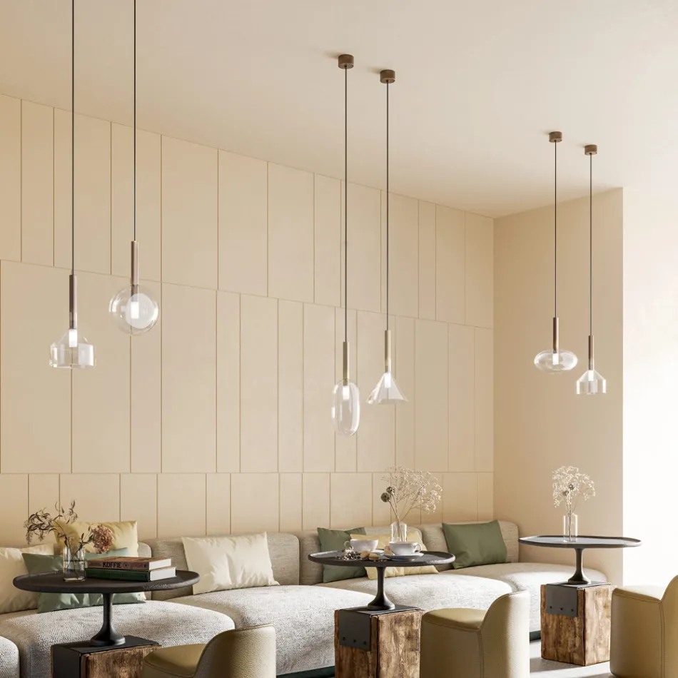 Llambë pezullimi me xham në forma të ndryshme Prodhuar në Itali - Sintonia Viadurini