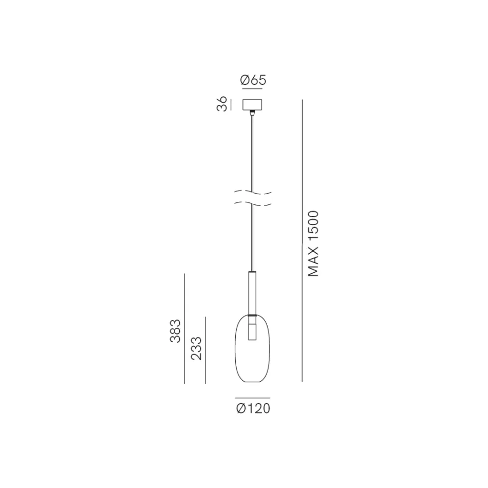 Llambë pezullimi me xham në forma të ndryshme Prodhuar në Itali - Sintonia Viadurini