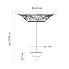 Llamba pezulluese Dizajn Gips i Bardhe dhe Alumini i Zi 1 Kon - Tesera Viadurini