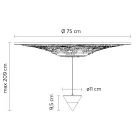 Llamba pezulluese Dizajn Gips i Bardhe dhe Alumini i Zi 1 Kon - Tesera Viadurini