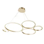 Dizajn llambë pezullimi për dhomën e ndenjes në metal argjendi ose ari - Olimpo Viadurini