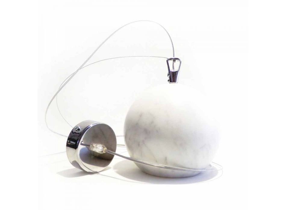 Llambë Pezullimi Dizajnimi në Mermer të Bardhë Carrara Prodhuar në Itali - Panda Viadurini