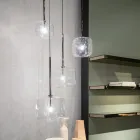 Llambë Pezullimi Dizajnimi në Metal dhe Qelq të Prodhuar në Itali - Donatina Viadurini