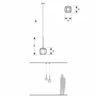 Llambë Pezullimi Dizajnimi në Shiny Metal Prodhuar në Itali - Donatina Viadurini