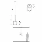 Llambë Pezullimi Dizajnimi në Shiny Metal Prodhuar në Itali - Donatina Viadurini