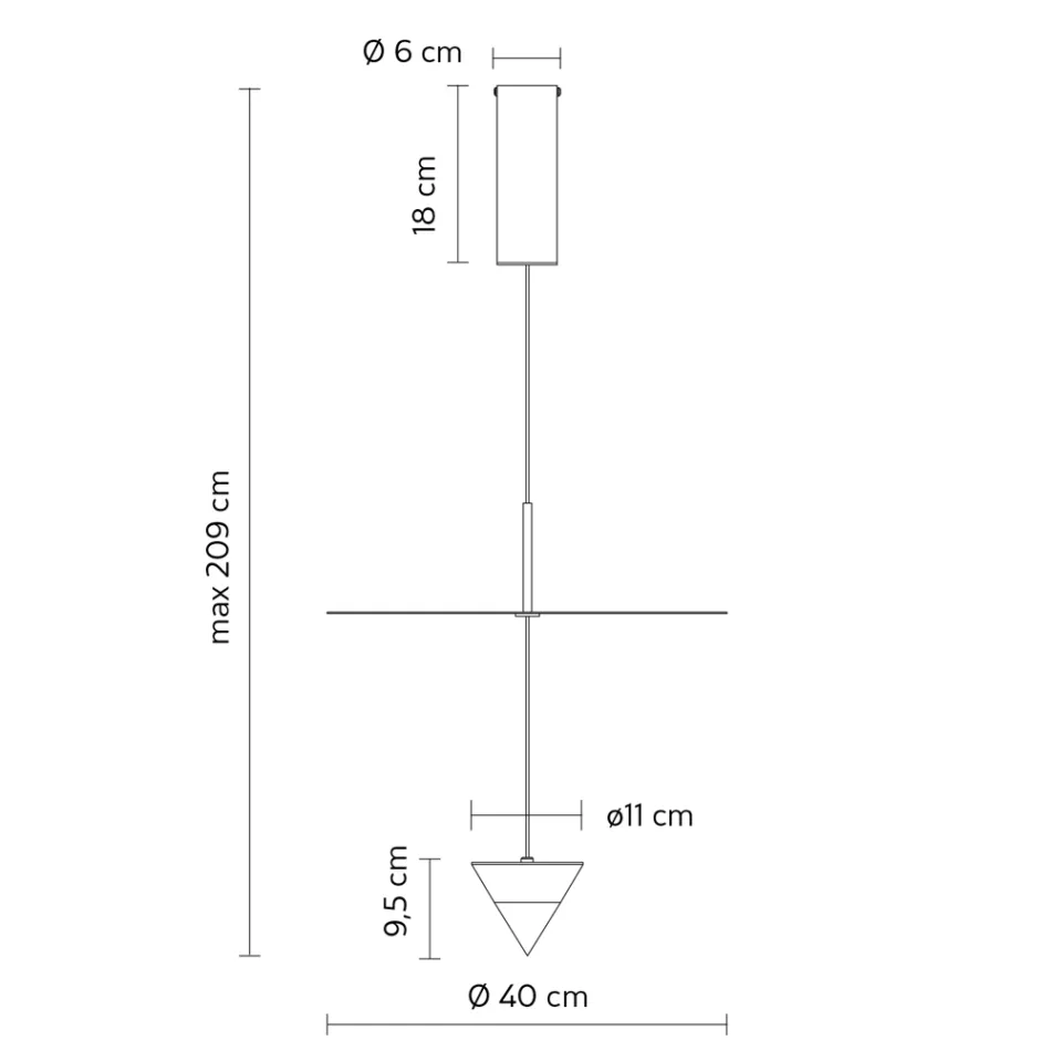 Llambë varëse alumini me pllakë të bardhë dhe kon të zi - Padel Viadurini