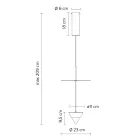 Llambë varëse alumini me pllakë të bardhë dhe kon të zi - Padel Viadurini