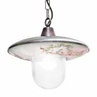 Llambë varëse në alumin bakri të zi me dekorim të punuar me dorë - Latina Viadurini