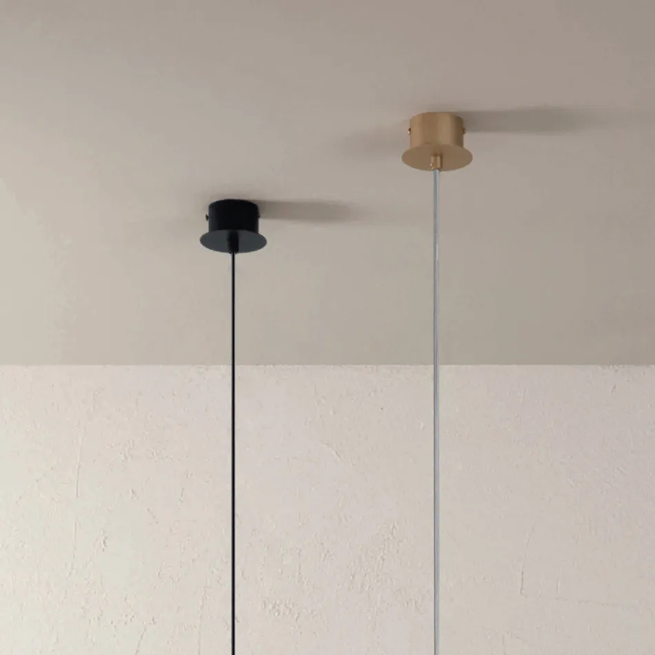 Llambë pezullimi në alumin e veshur me pluhur dhe kabllo të rregullueshme - Buxus Viadurini