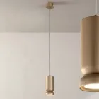 Llambë pezullimi në alumin e veshur me pluhur dhe kabllo të rregullueshme - Buxus Viadurini