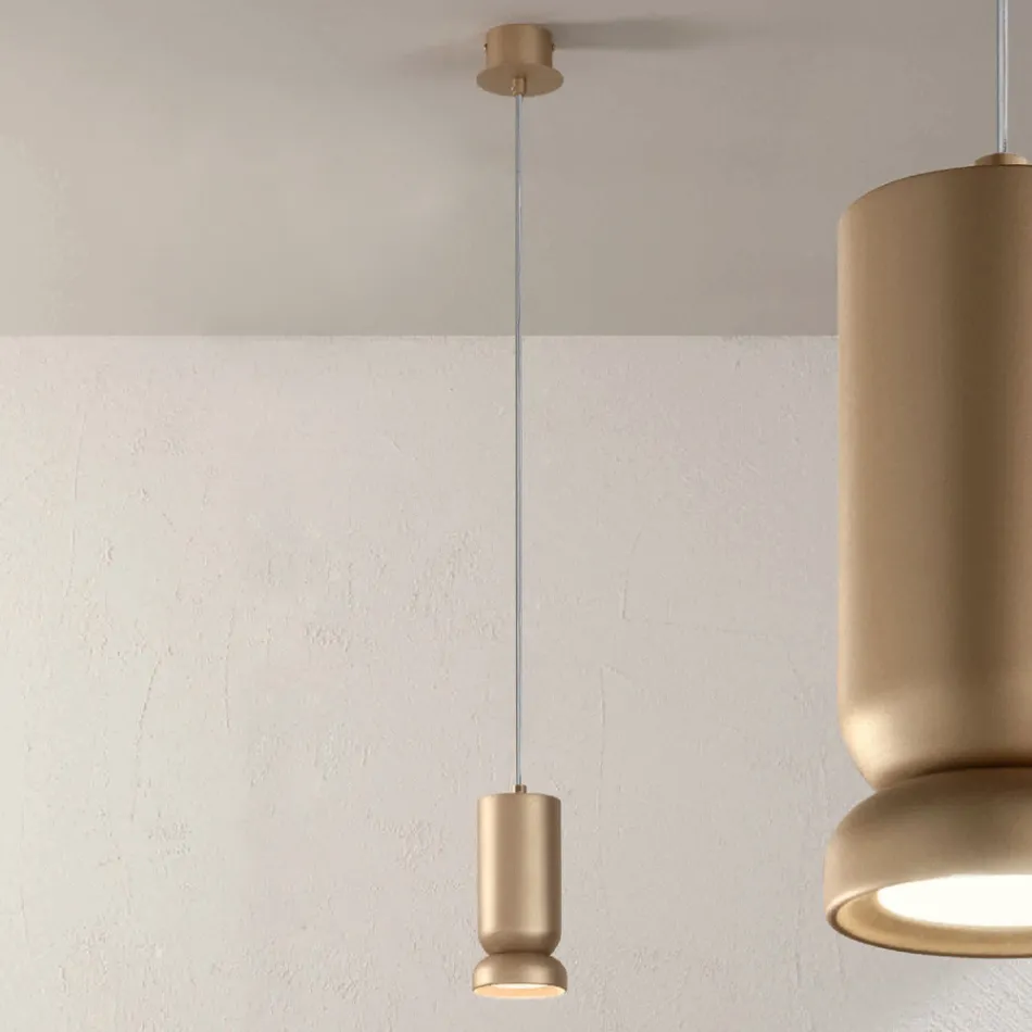 Llambë pezullimi në alumin e veshur me pluhur dhe kabllo të rregullueshme - Buxus Viadurini