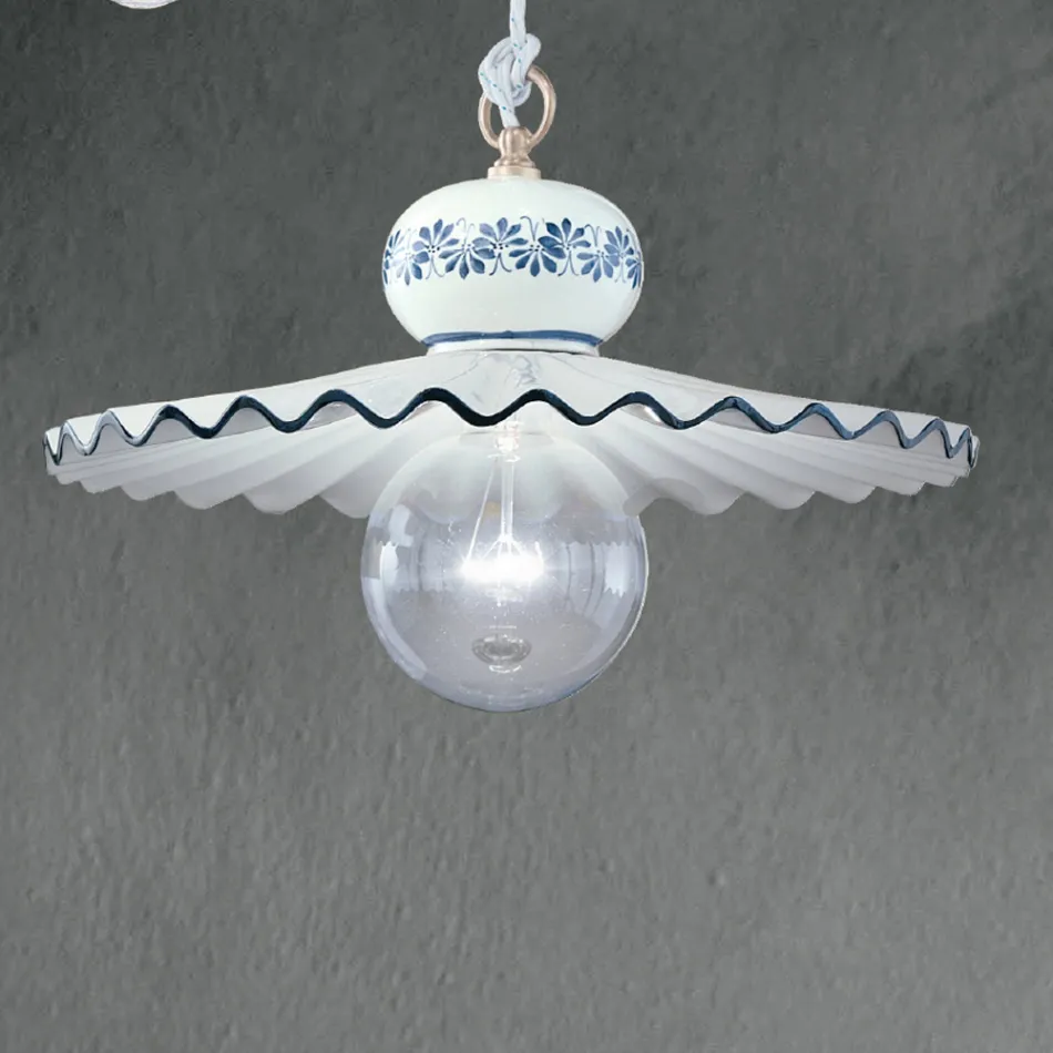 Llambë varëse qeramike artizanale e dekoruar me dorë - Romë Viadurini