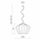 Llambë pezullimi në dizajn të bardhë me shkëlqim qeramike në 4 forma - Oaz Viadurini